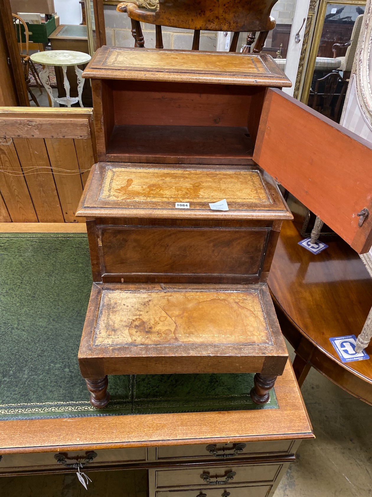 A Victorian mahogany step commode, width 49cm, depth 69cm, height 69cm